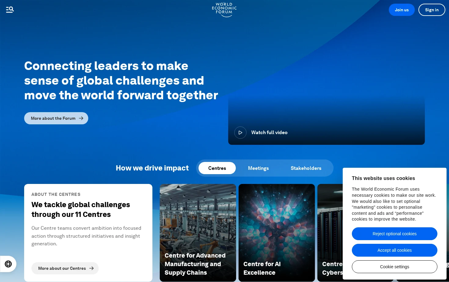 World Economic Forum 页面快照
